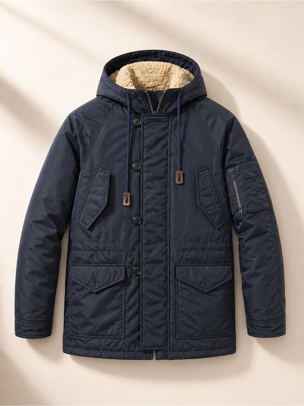 J. Crew jacket Hooded Parka in midnight Navy blue